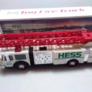 Vintage 1989 Hess Toy Fire Truck w/ Box, Works----Needs Batteries